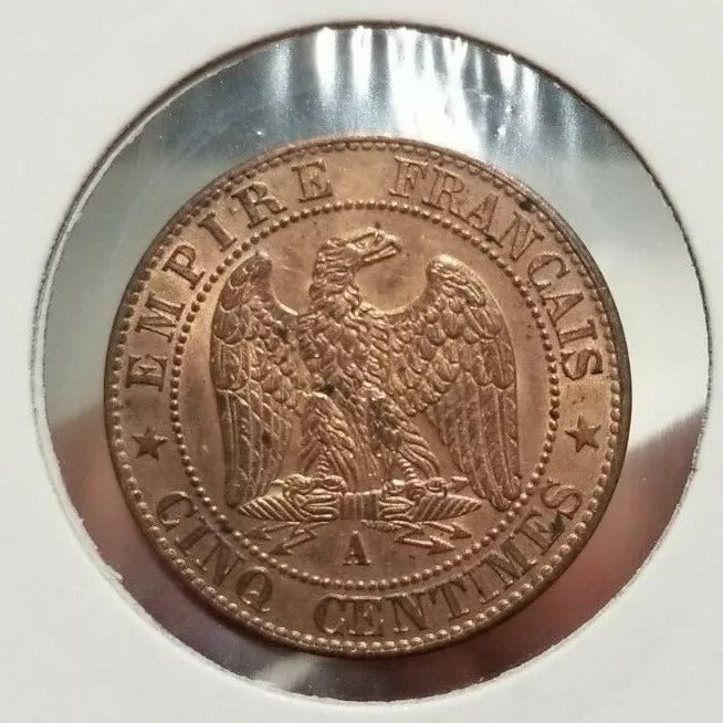 1864 5 Centimes - Napoleon III - France UNC RED