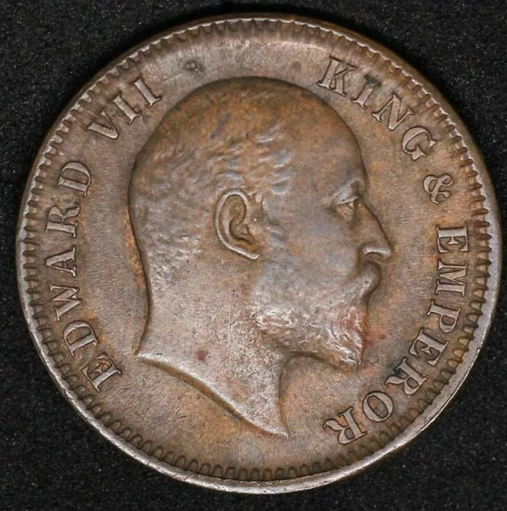 1910 India-British 1/4 Anna KM# 502 Edward VII copper coin UNC