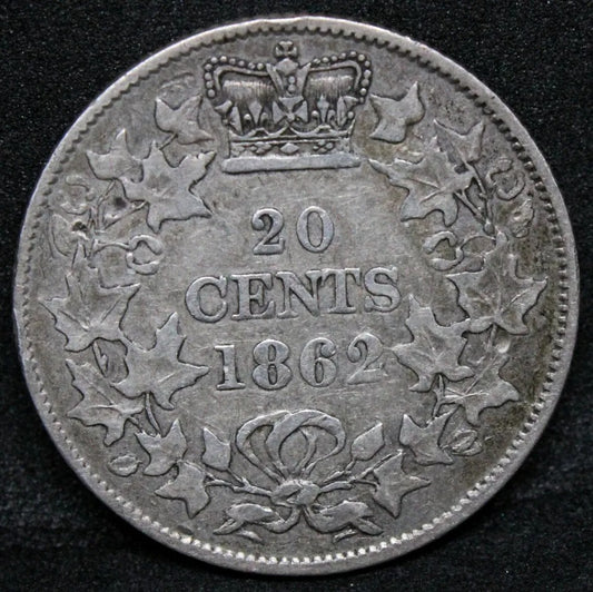 20 Cents 1862, New Brunswick. Queen Victoria. Km-9. VF