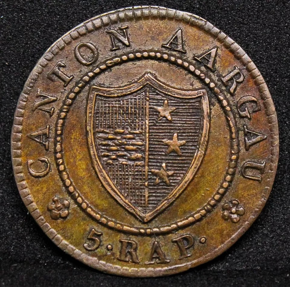 1831 AARGAU 5 rappen, Switzerland Cantons. KM-24