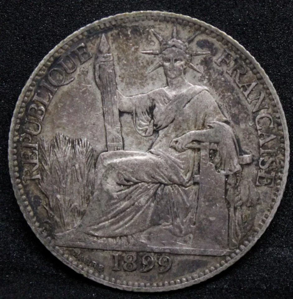20 Centimes 1899 -A Privy tortch. French Indo-China. KM-3a. VF