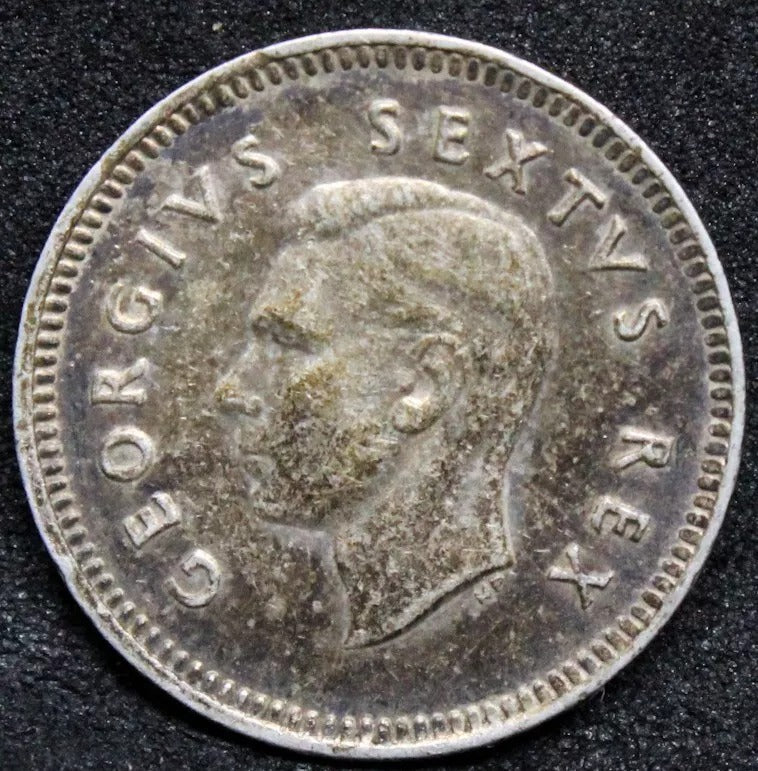 3 pence 1948 South Africa, George VI. KM-35.1 GEF. Three pence coin