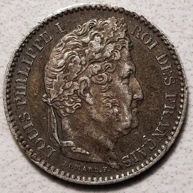 1846-W France 25 Centimes Louis-Philippe KM755.5 Low mintage 35,000 EF