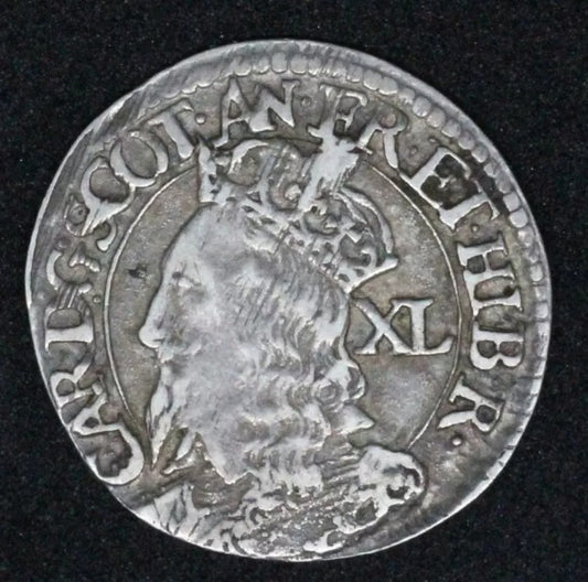 Scotland Charles I 40 Pence ND (1637-42) milled Silver Coin-Briot issue