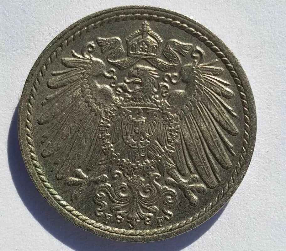 1895-F Germany 5 Pfennig, UNC,
