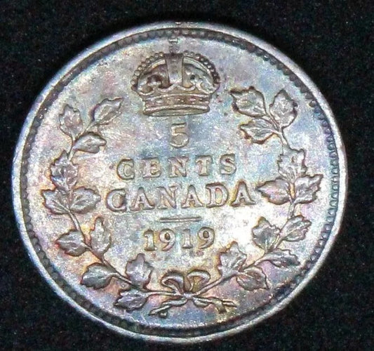 1919 Canada 10 Cents George V KM 23 great colour
