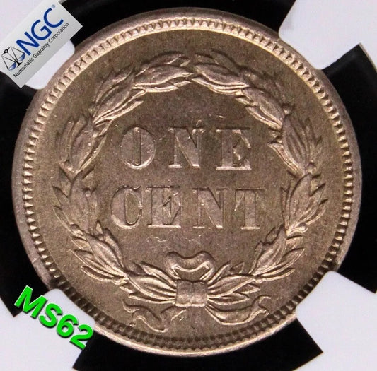 1 Cent 1859, United States USA Coin. UNC NG.C MS62 SOLD..