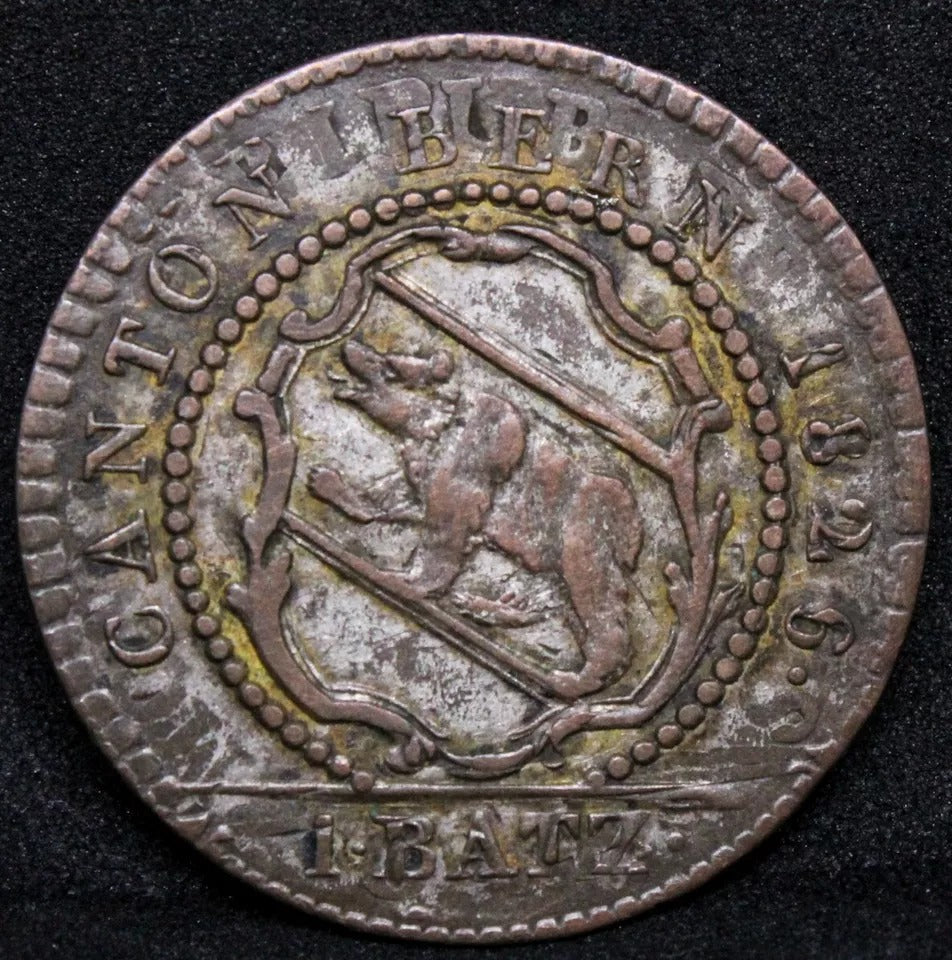 1 Batzen 1826, Bern Canton Switzerland coin. KM#?194. EF