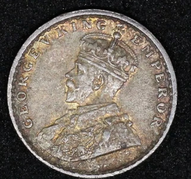 1912 2 Annas George V India-British KM 515 UNC, lovely gold tone