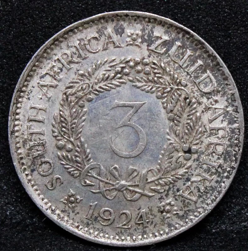 3 pence 1924, South Africa George V. gEF. KM15a