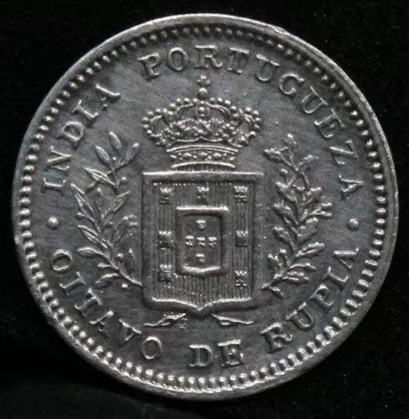 1881 Oitavo De Rupia 1/8 Rupee, Portuguese India, Goa, UNC