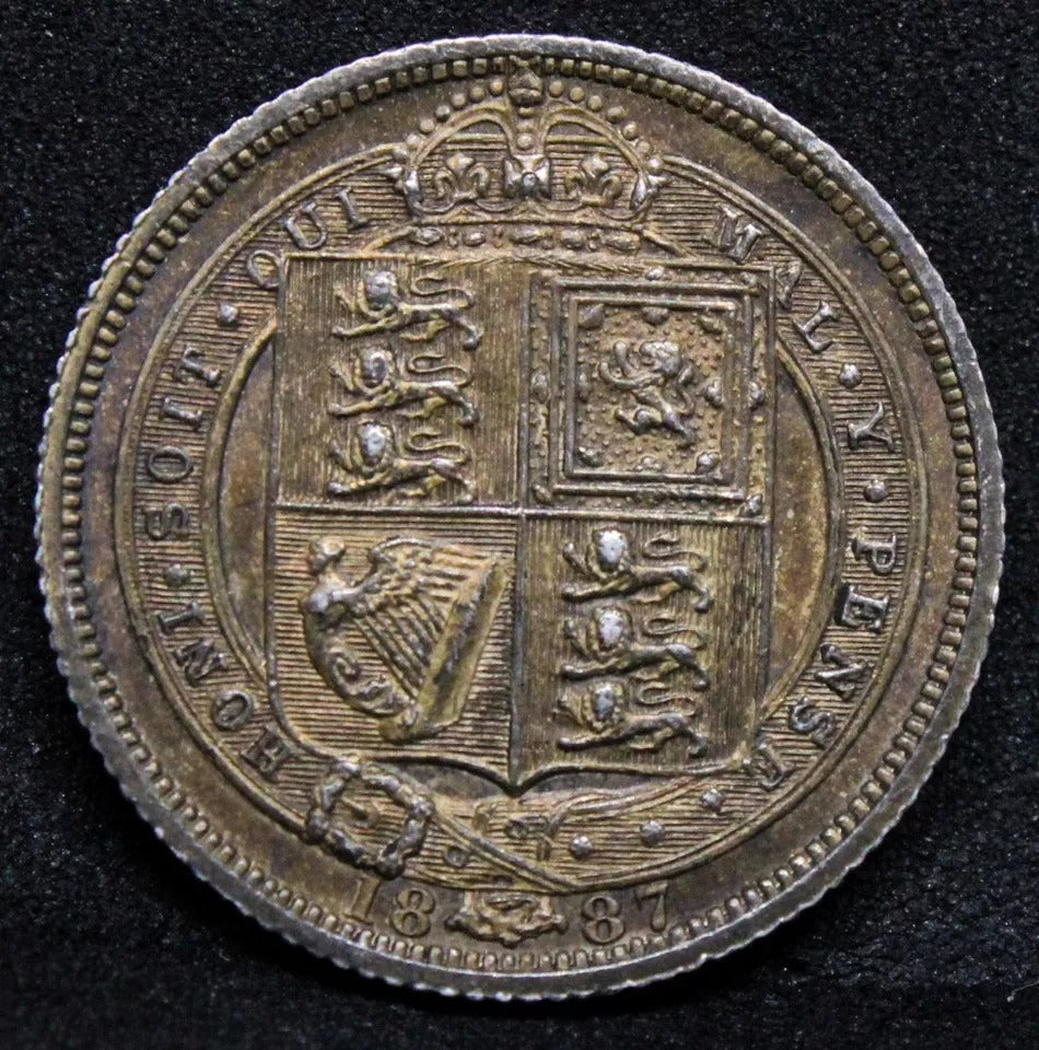 1887 withdrawn 6 (six) pence. Queen Victoria. UNC #2
