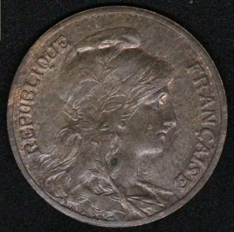 1905 5 Centimes - France UNC rare, lowest mintage year 2,100,000