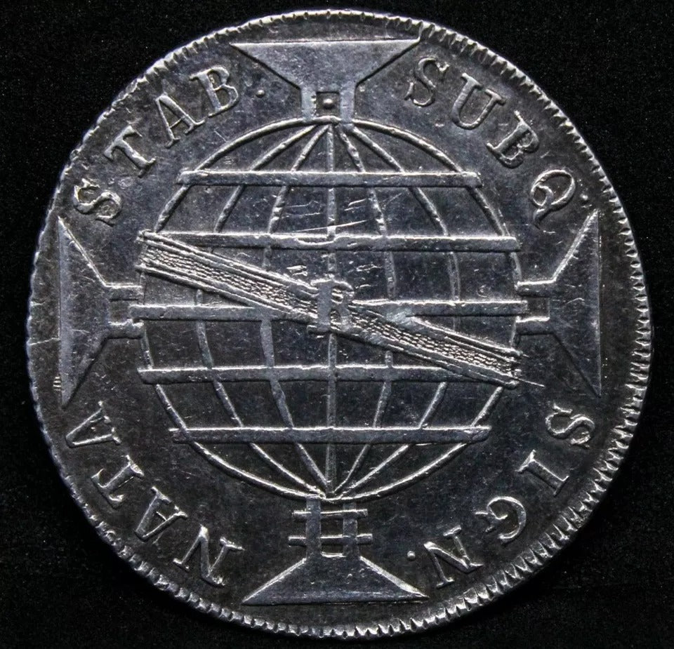 1816-R 960 Reis, Brazil Prince Joao Regent KM313 aUNC(counterstruck on 8 Reales)