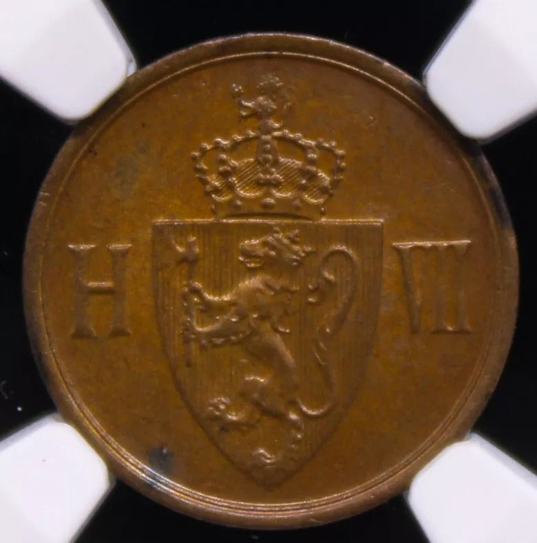1 ore 1906, Norway King Haakon VII. KM-361. NGC MS64 BN