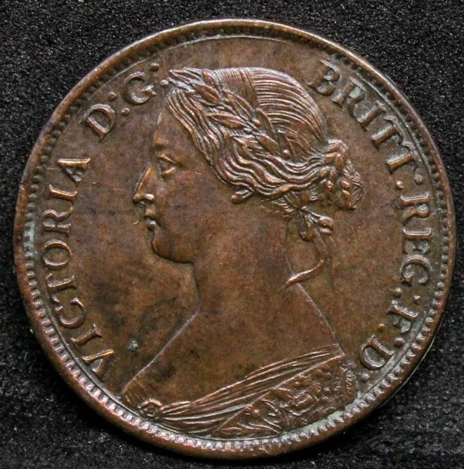 1861 1/2 Cent, Nova Scotia. Queem Victoria UNC+little Verdigris KM-7