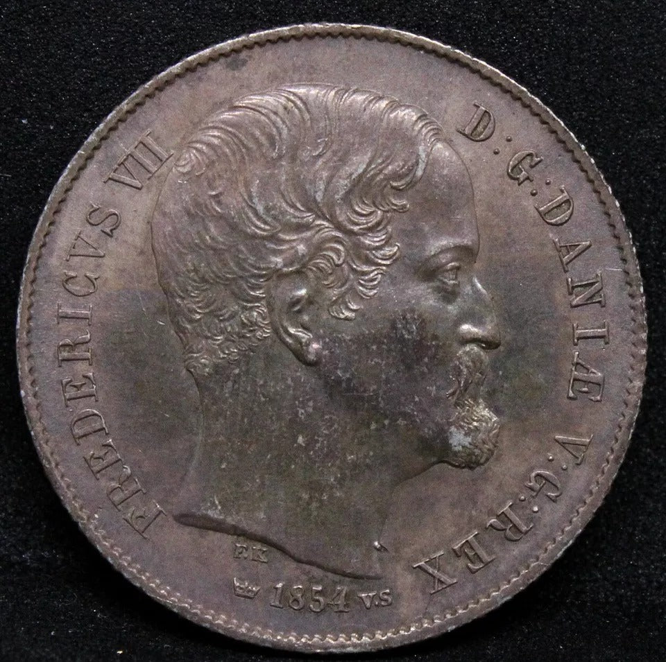 1/2 Rigsdaler 1854 , Denmark Frederik VII, KM# 759. UNC