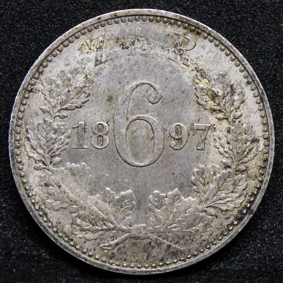1897 6 pence (Zuid Afrikaansche Republiek) - South Africa,KM-4 UNC