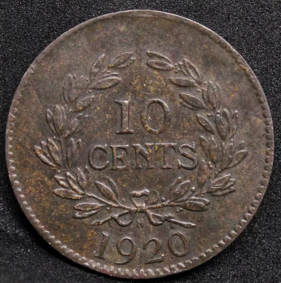 10 Cents 1920, Sarawak. Charles V. Brooke Rajah. KM-16 EF