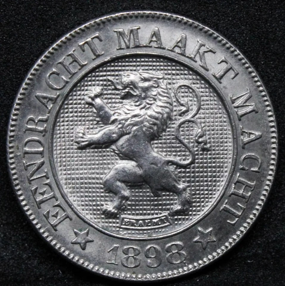 10 Centimes 1898 Belgium Léopold II Dutch text. KM-43 BU