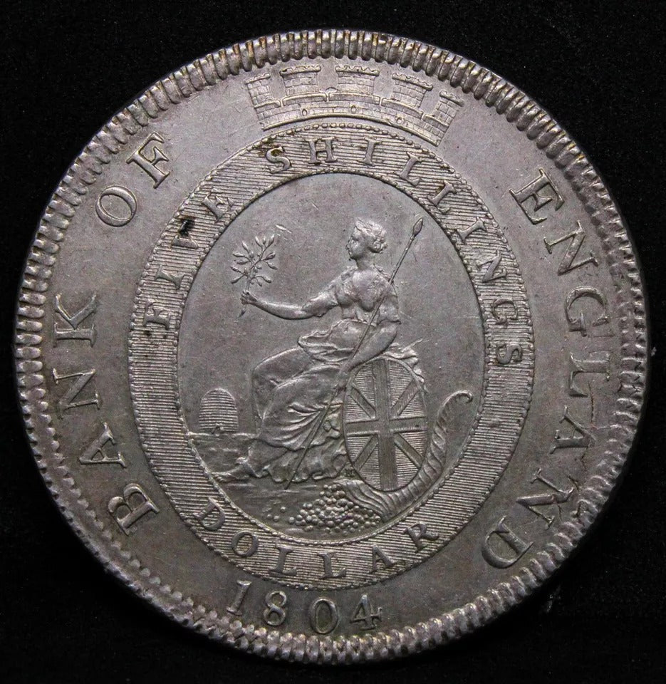 5 shillings or 1 Dollar/ 1804, Bank of England George III. S.3768. Bank Toke.n SOLD..