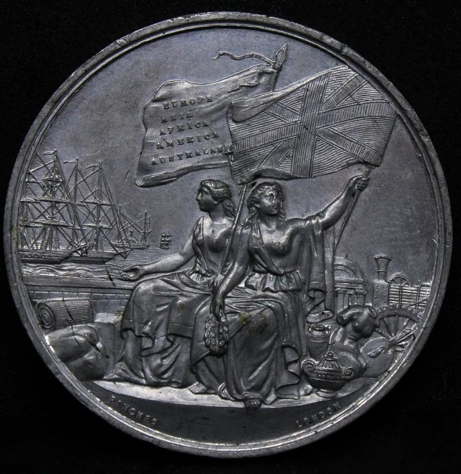 International Exhibition May 1862 white metal medal