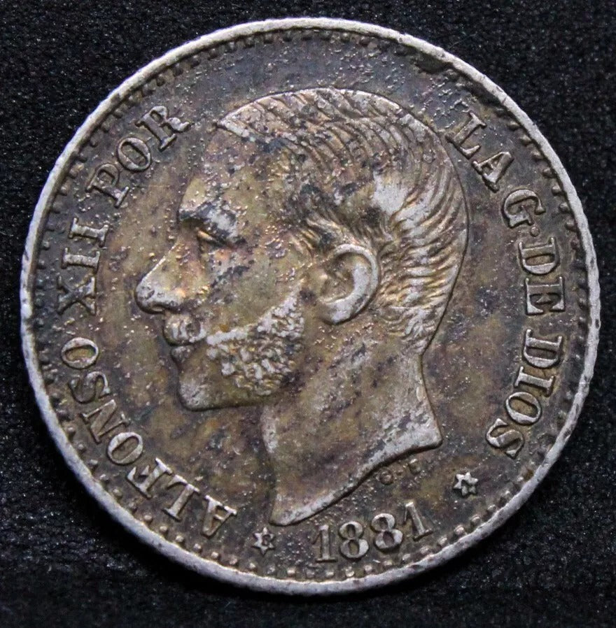 1881 Spain 50 Centimos KM# 685
