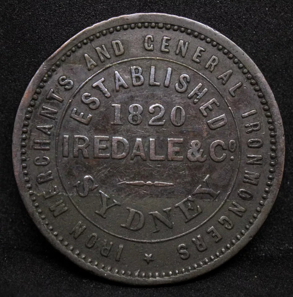 1 Penny Australia, Iredale & Co Sydney Ironmongers, New South Wales ND.1851 VF