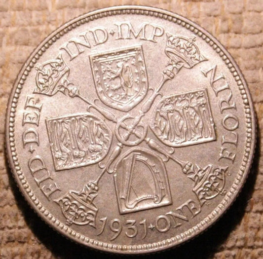 1931 Florin George V Silver Coin UNC