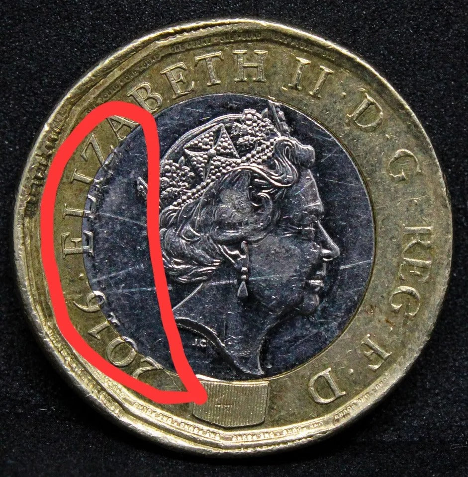 2016 Error Miss Struck/collar Slip £1, Centre Misaligned