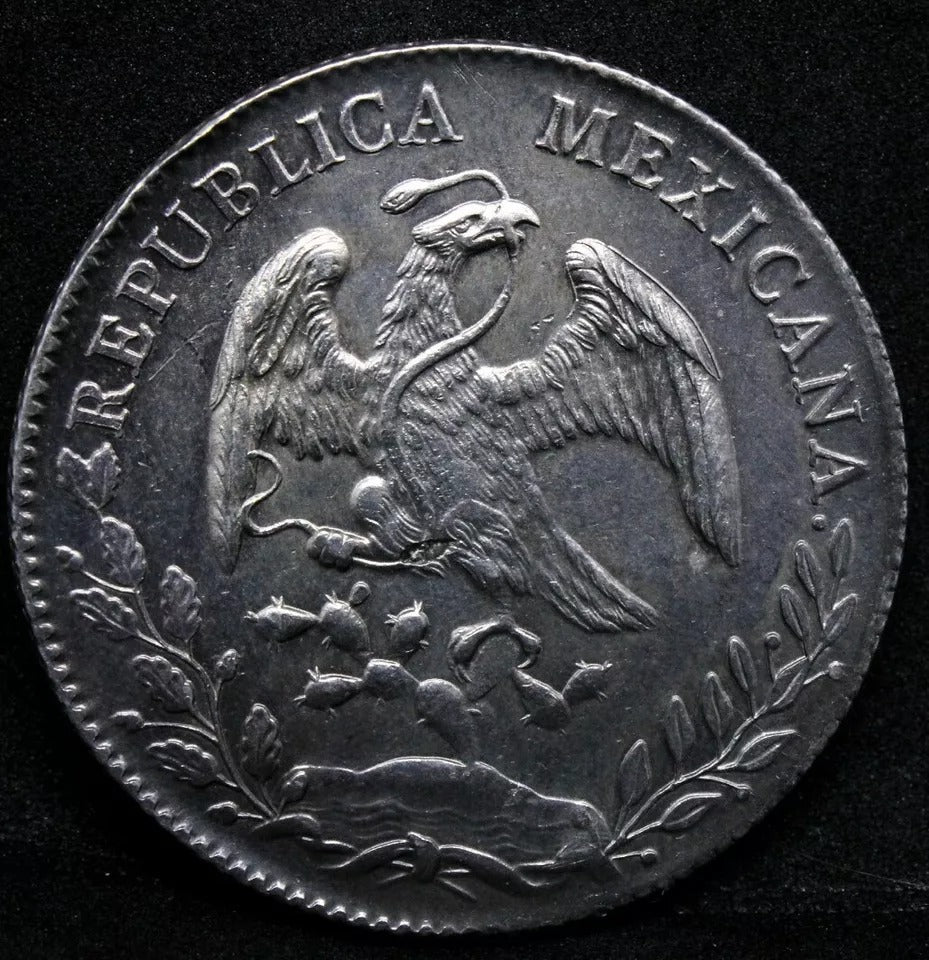 8 Reales 1888 Cn-Am, Mexico Republic. Culiacan Mint Km-377.3 UNC