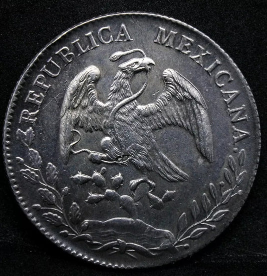 8 Reales 1888 Cn-Am, Mexico Republic. Culiacan Mint Km-377.3 UNC