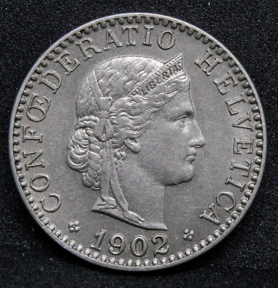 20 Rappen 1902, Switzerland. KM-29. UNC