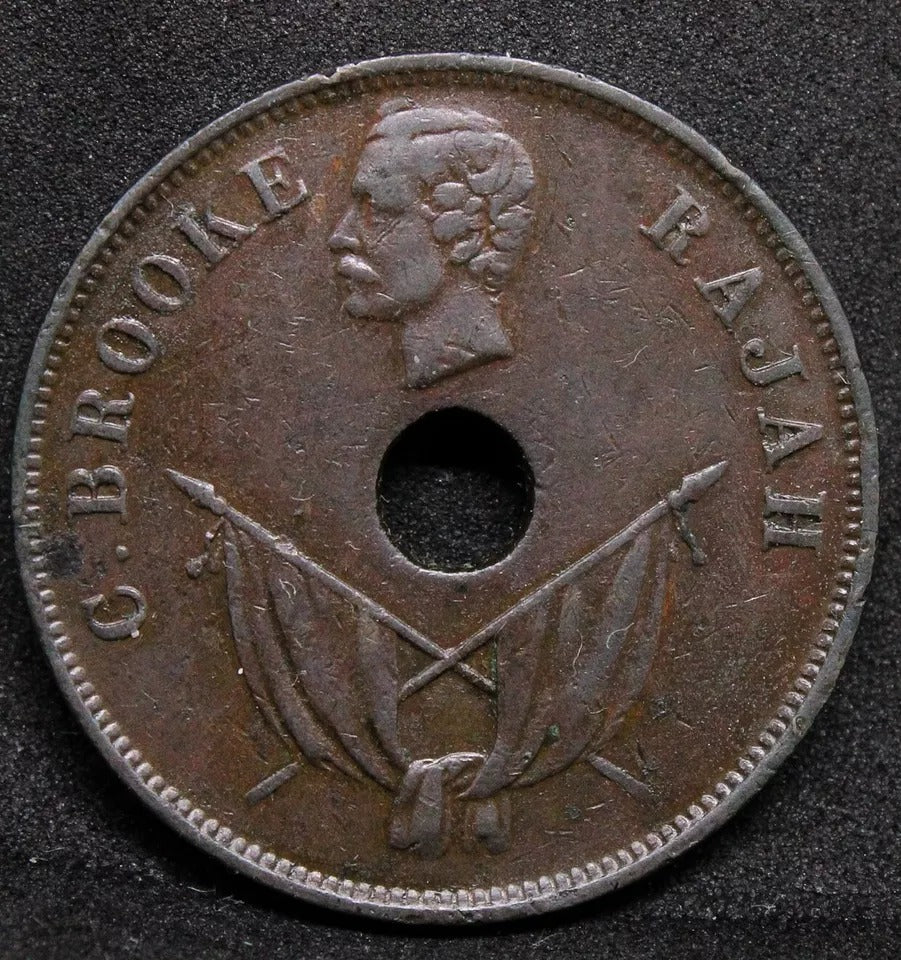 1892 -H Sarawak Cent, Charles Brooke. KM-7