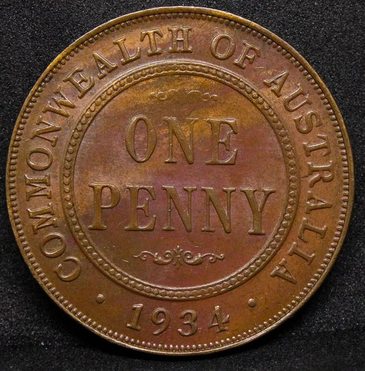1 Penny 1934, Australia George V. KM-23. UNC