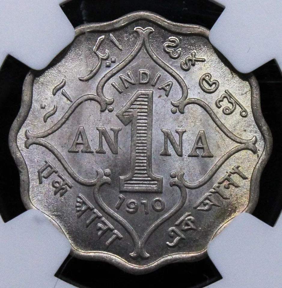 1 Anna 1910, British India. KM-504 UNC NGC MS63