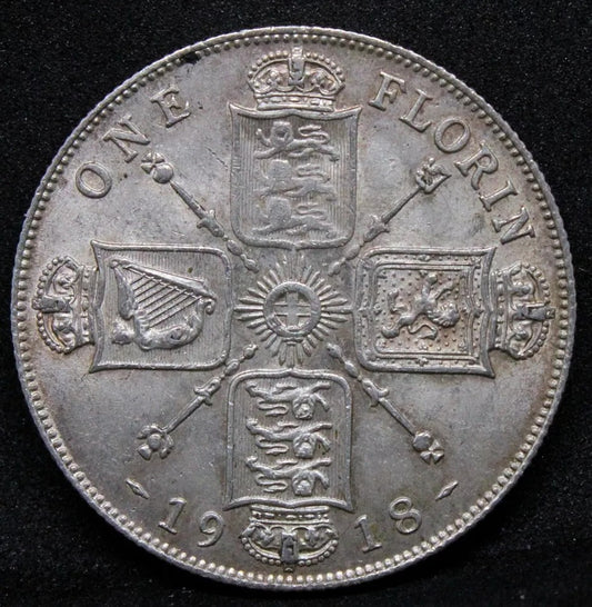 1918 Florin. Great Britain, King George V. S.4012 UNC