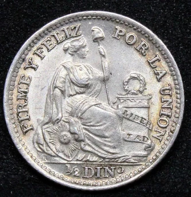 1/2 Dinero 1916. Peru. KM-206. UNC