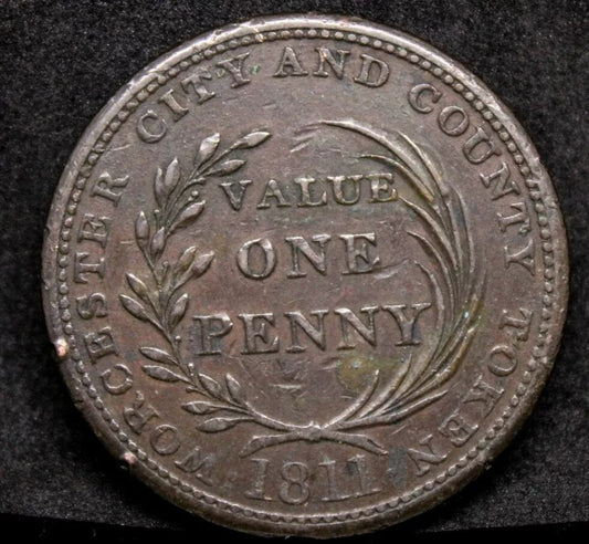 1811 Worchester City And Council Penny Token