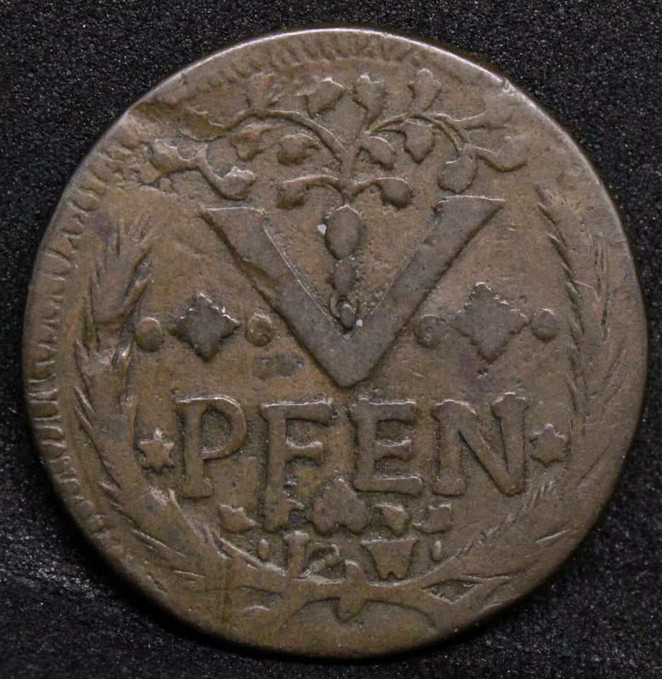 5 Pfennig 1726 IW German States OSNABRUCK KM# 186