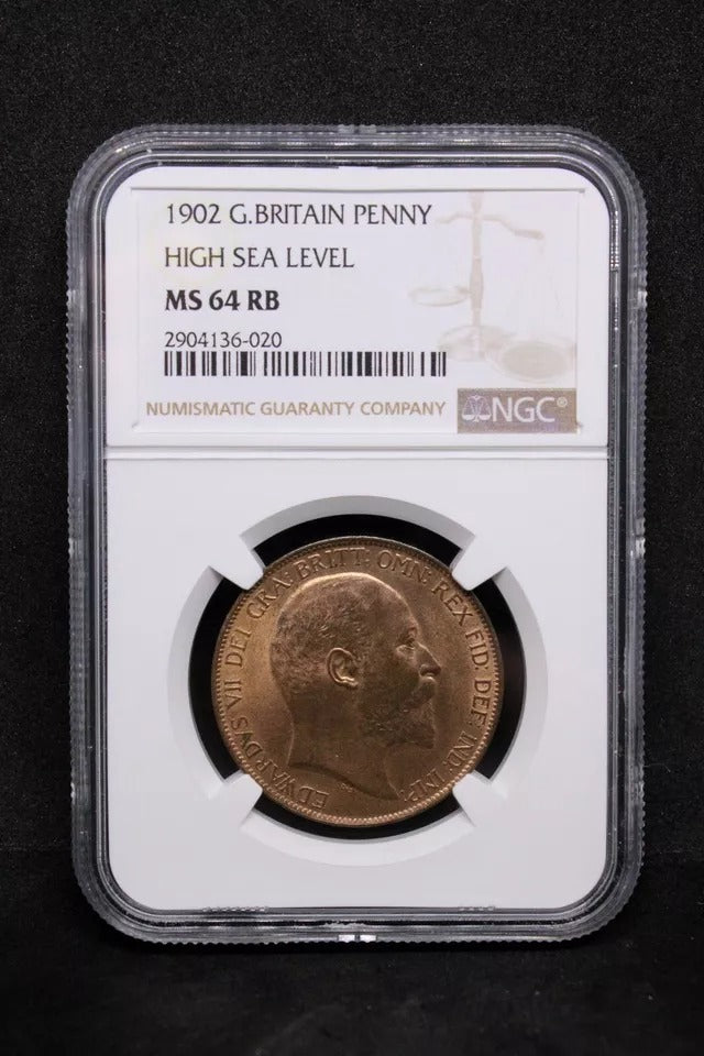 1 Penny 1902. Edward VII. High Tide. S.3990. BU NGC MS64 RB