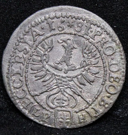 1 Kreuzer 1681. Frederick of Hesse-Darmstadt. Bishopric of Breslau KM-162 UNC