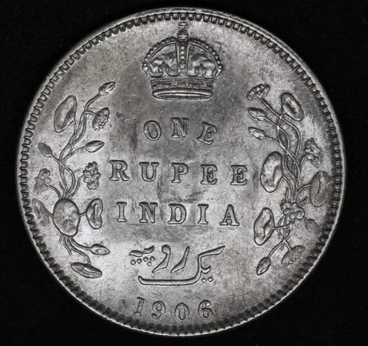 1906 Rupee India Edward VII UNC #2