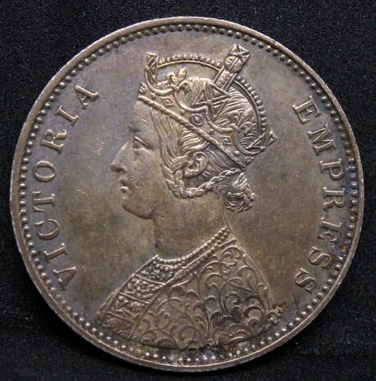 1879 Rupee, Queen Victoria, British-India. KM-492 UNC