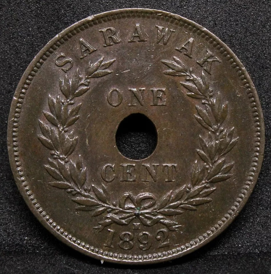 1892 -H Sarawak Cent, Charles Brooke. KM-7 #2
