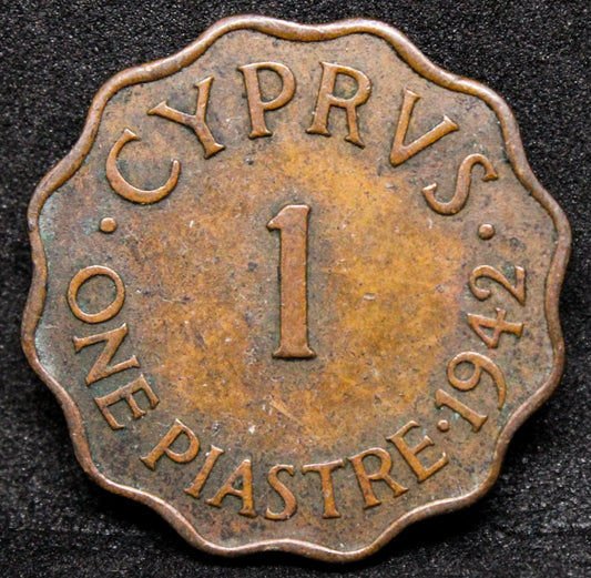 1 Piastre 1942. Cyprus George VI. KM-23a