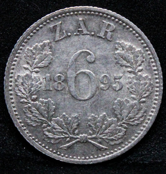 1895 6 Pence (Zuid Afrikaansche Republiek) - South Africa. KM-4