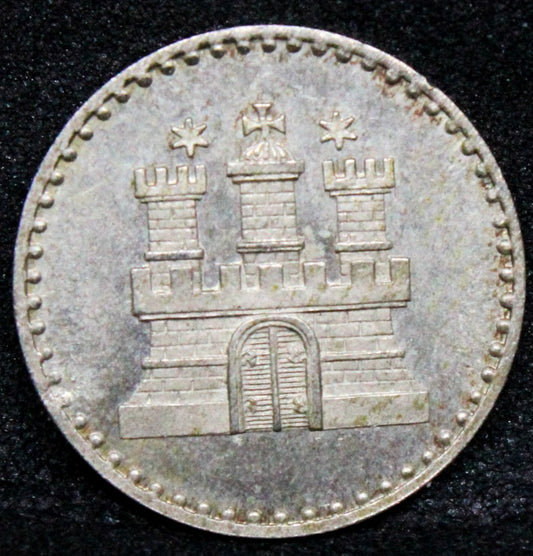 1 Sechsling 1855-A, Free City Of Hamburg. KM-582