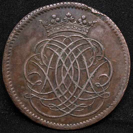 French Token of nobility - Charles-Étienne Le Pelletier and Catherine-Suzanne de Cotte n.d.. In copper