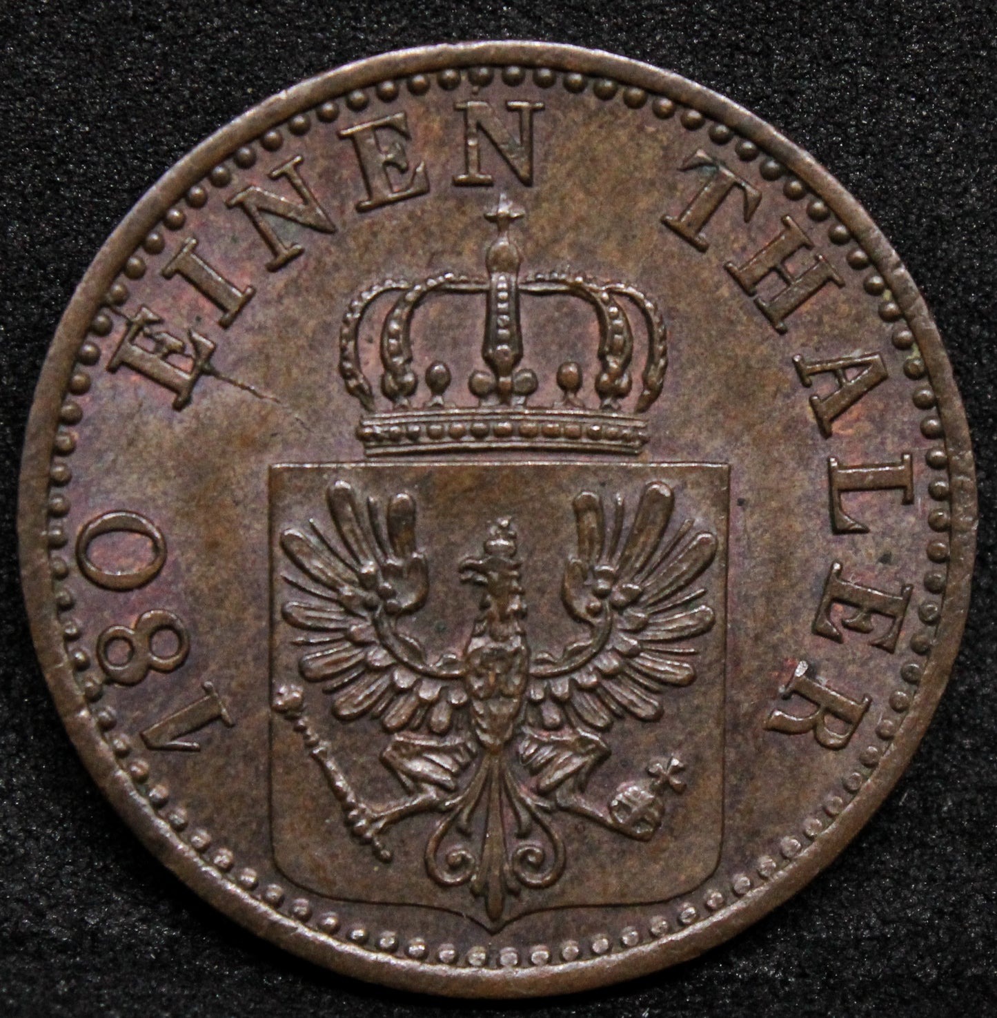 1870 -A 2 Pfennigs - William I. Prussia Copper. KM-481 UNC
